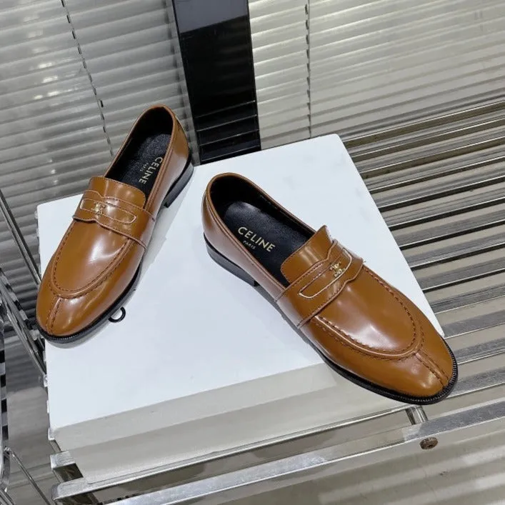 LOAFERS FLAT Celine User-friendly CARAMEL BROWN DE SHEEPSKIN Expedited shipping TRIOMPHE ARC