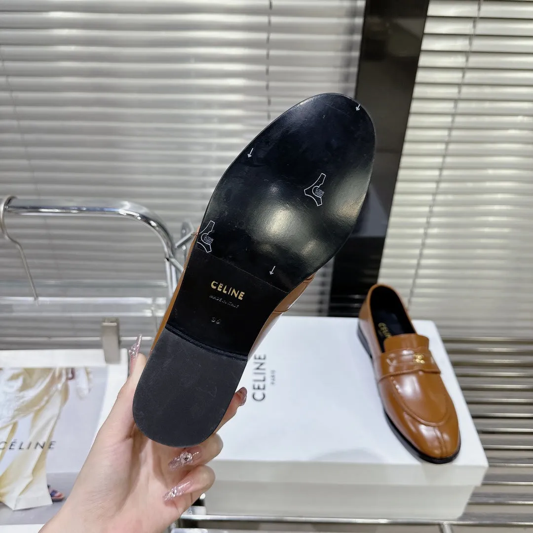 LOAFERS FLAT Celine User-friendly CARAMEL BROWN DE SHEEPSKIN Expedited shipping TRIOMPHE ARC