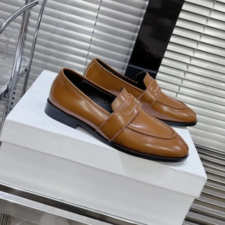 LOAFERS FLAT Celine User-friendly CARAMEL BROWN DE SHEEPSKIN Expedited shipping TRIOMPHE ARC