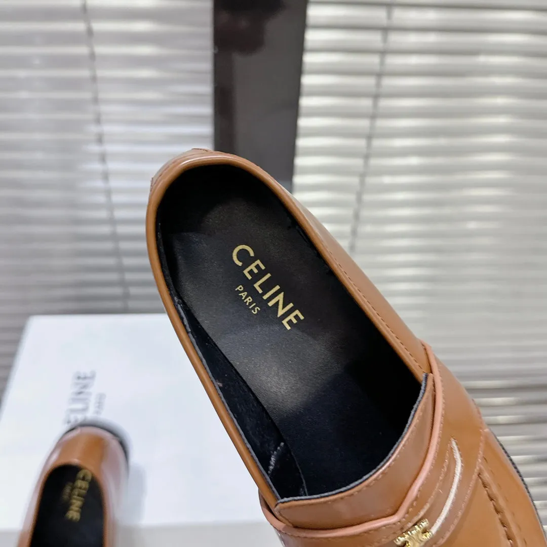 LOAFERS FLAT Celine User-friendly CARAMEL BROWN DE SHEEPSKIN Expedited shipping TRIOMPHE ARC