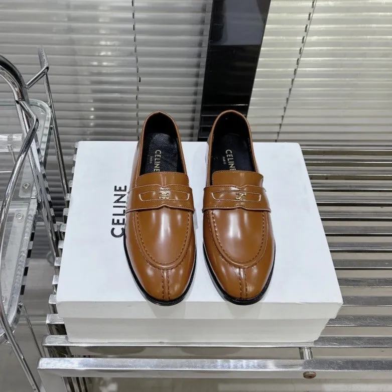 LOAFERS FLAT Celine User-friendly CARAMEL BROWN DE SHEEPSKIN Expedited shipping TRIOMPHE ARC