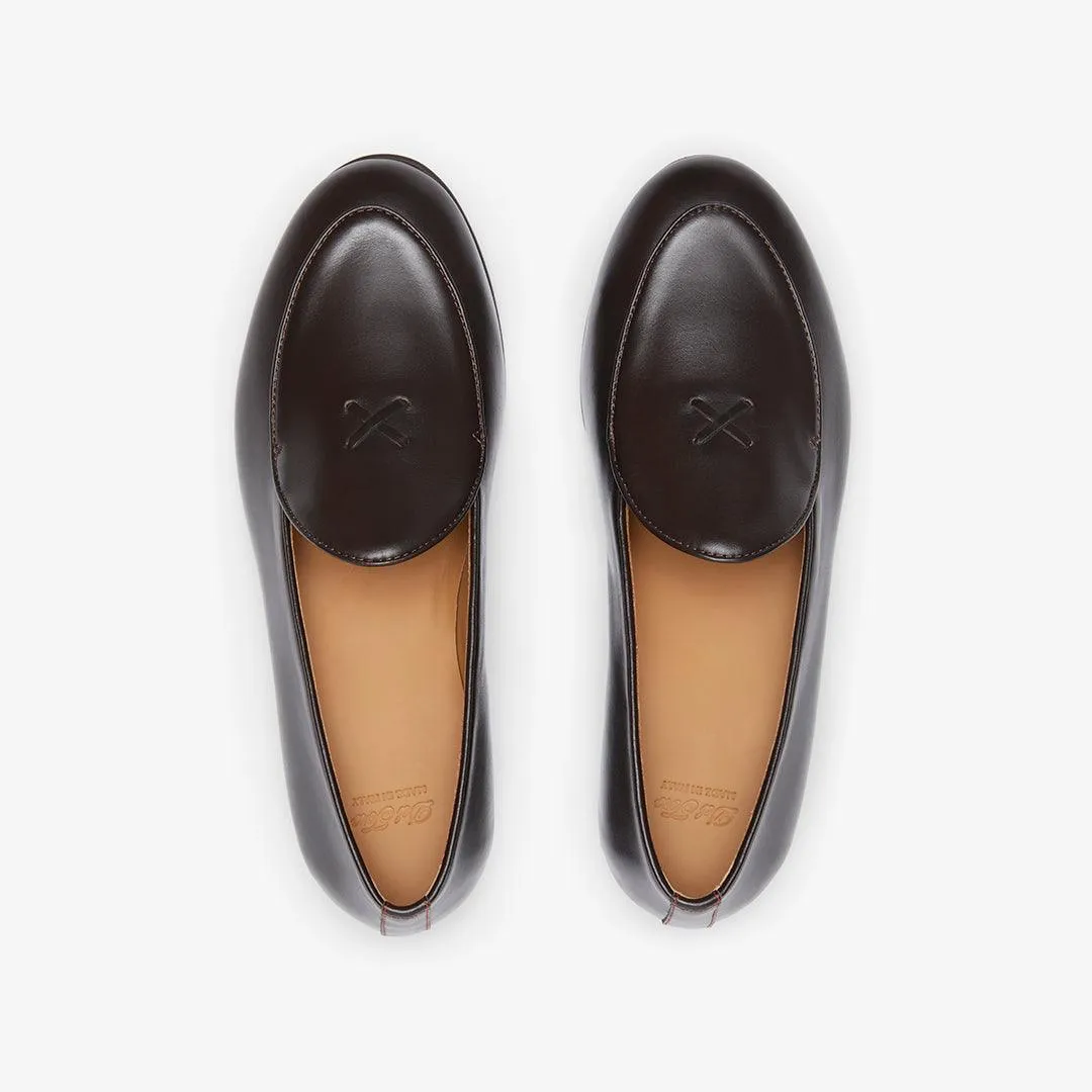 Men's Dark Brown Leather Milano Loafer From Del Toro Shoes