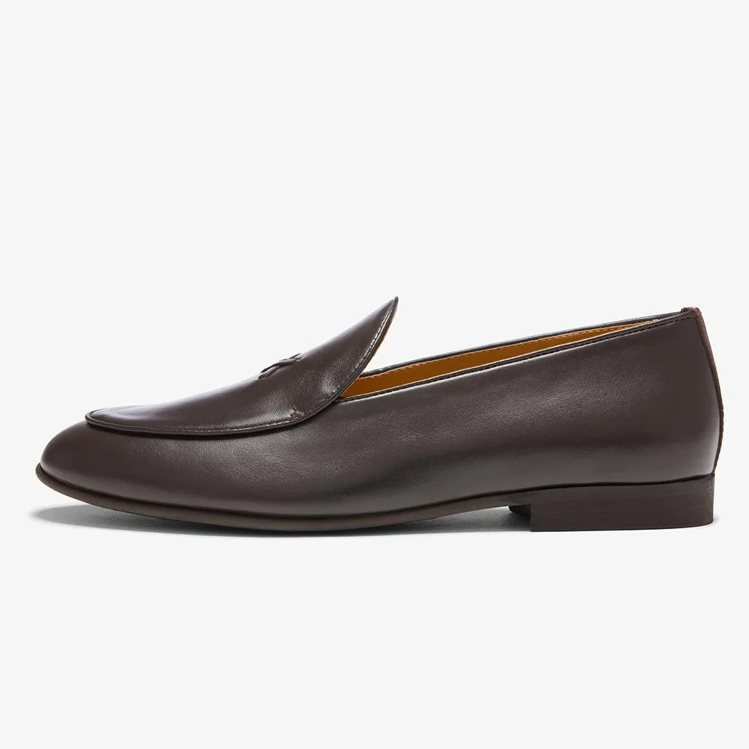 Men's Dark Brown Leather Milano Loafer From Del Toro Shoes