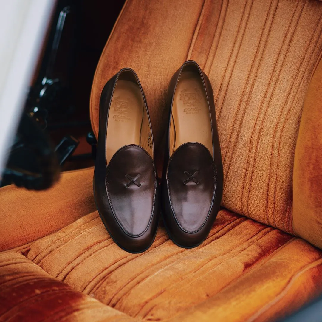 Men's Dark Brown Leather Milano Loafer From Del Toro Shoes