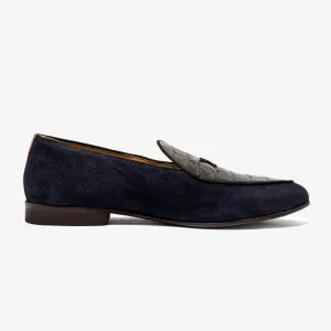 Men's Navy Croc Milano Loafer From Del Toro Shoes