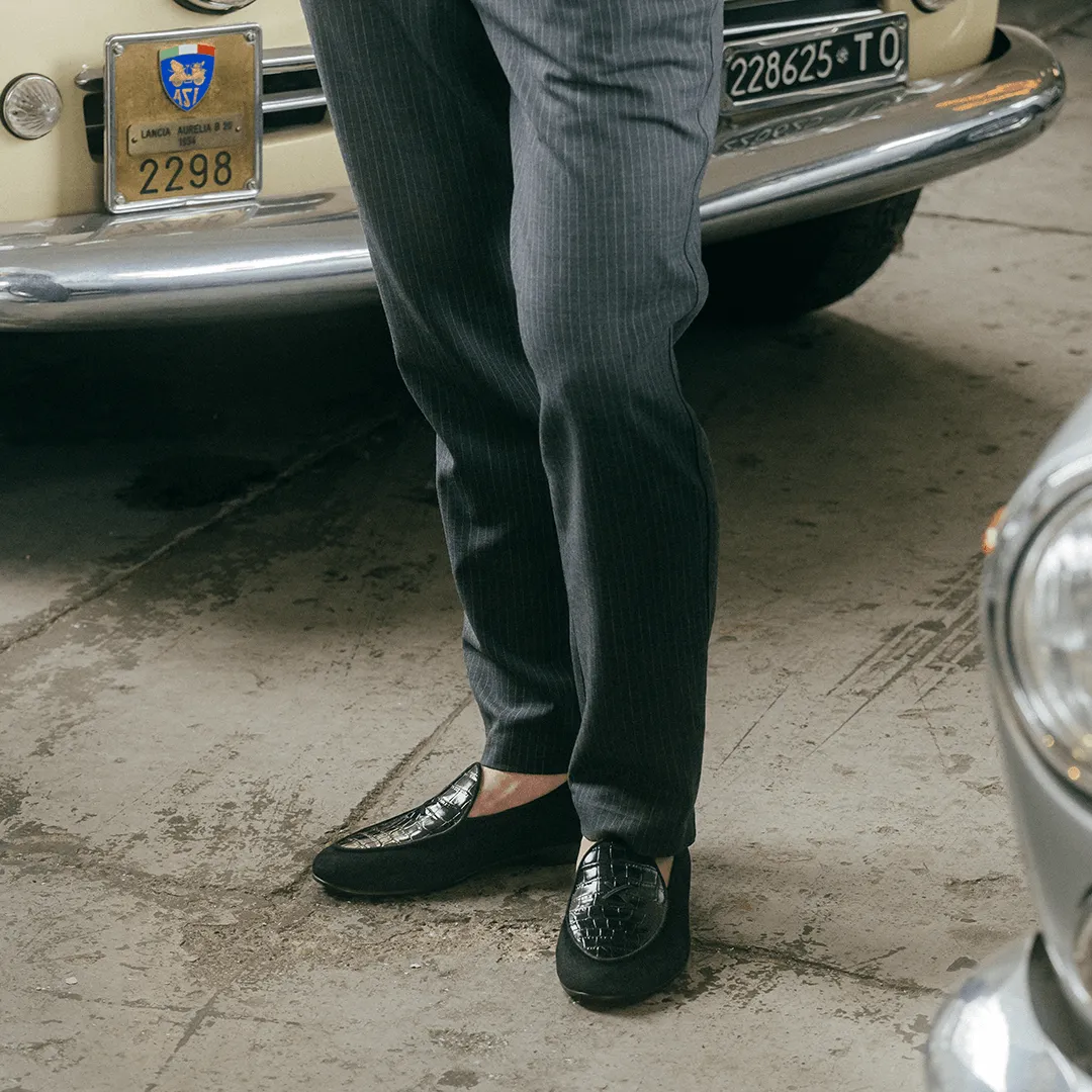 Men's Navy Croc Milano Loafer From Del Toro Shoes