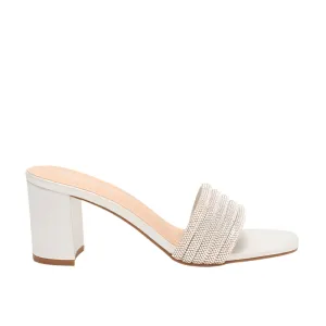 Mule Open Toe Low Block Heel