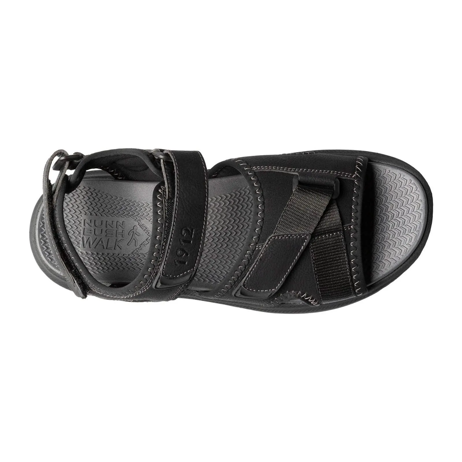 Nunn Bush Men's Rio Vista River Slide Sandal with Adjustable Straps for Perfect Fit, Black, 9 Wide