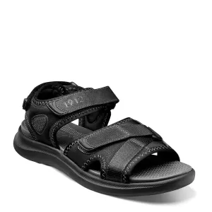 Nunn Bush Men's Rio Vista River Slide Sandal with Adjustable Straps for Perfect Fit, Black, 9 Wide
