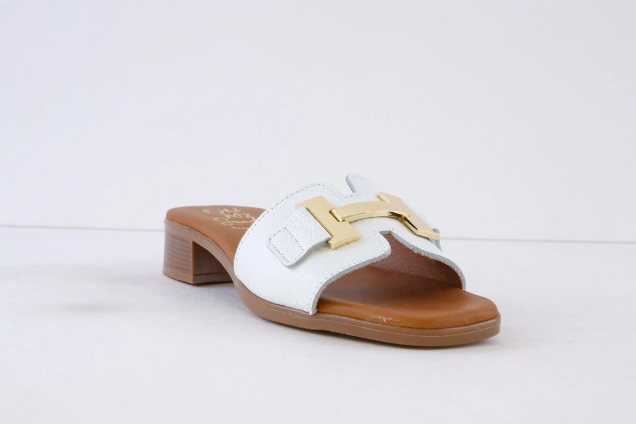 OH MY SANDALS - 5605 LOW HEEL MULE - WHITE