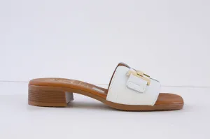 OH MY SANDALS - 5605 LOW HEEL MULE - WHITE