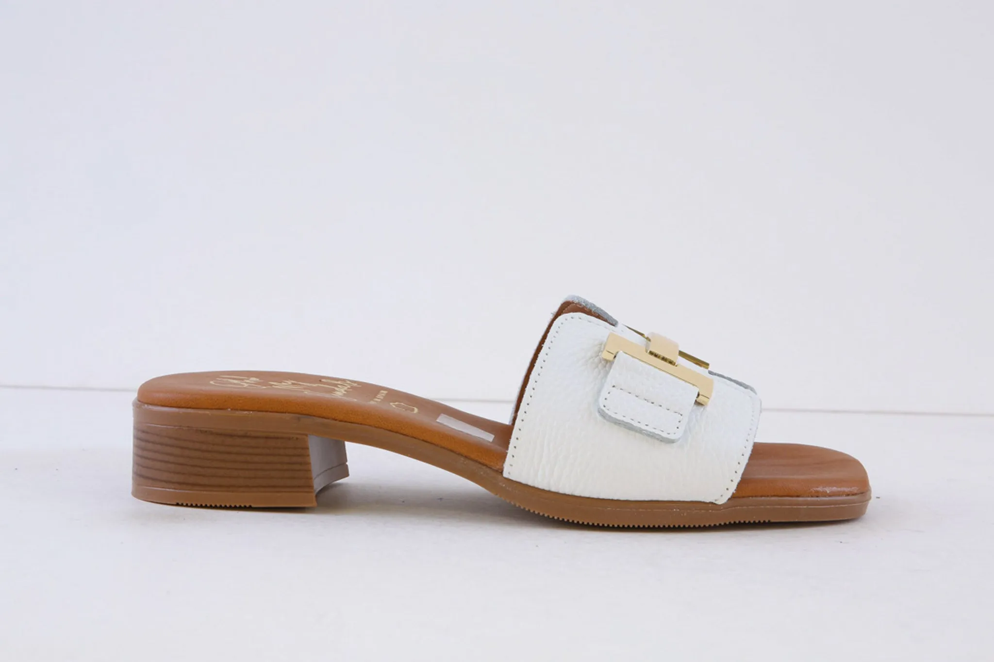 OH MY SANDALS - 5605 LOW HEEL MULE - WHITE