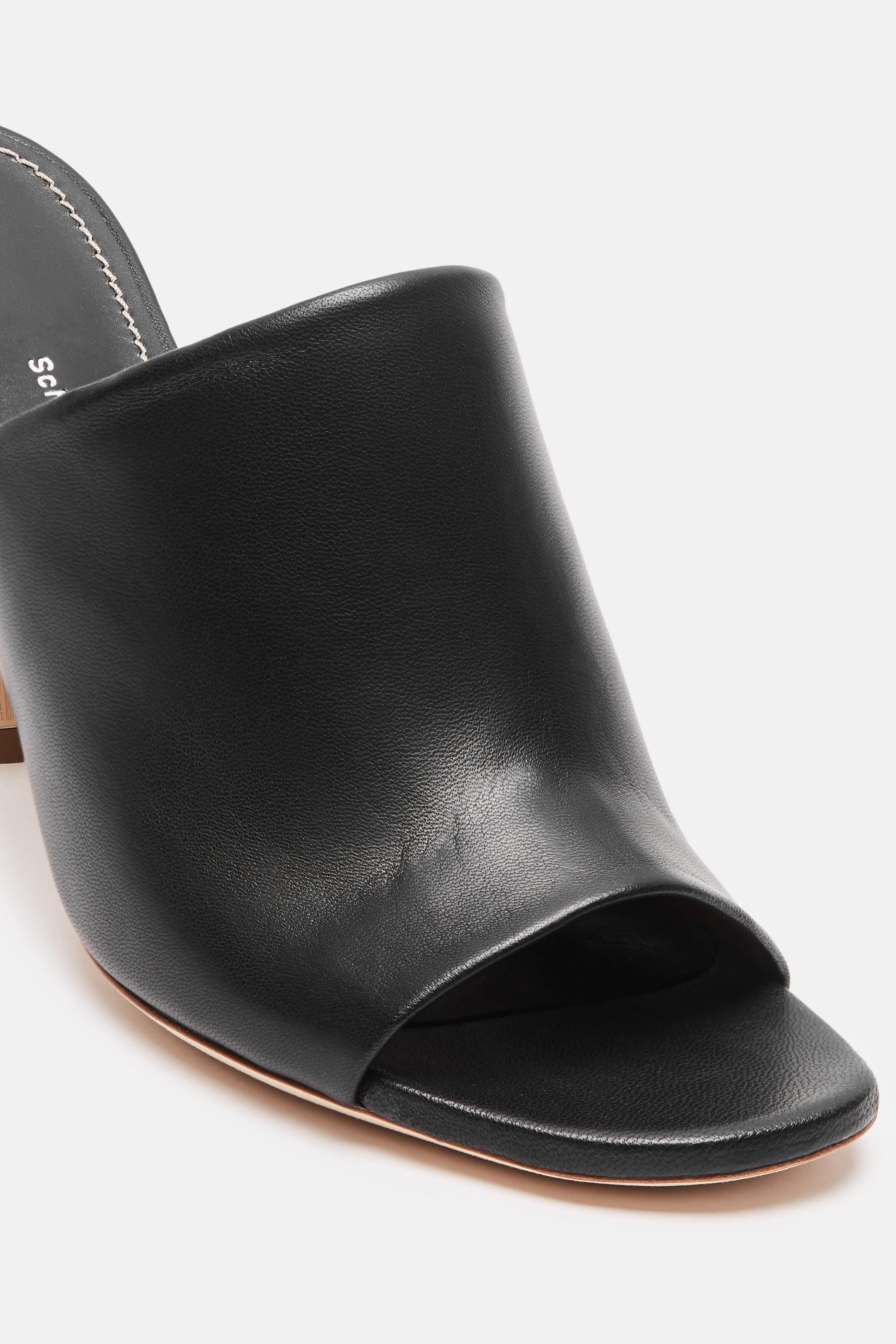 Open Back Heeled Mule - Black