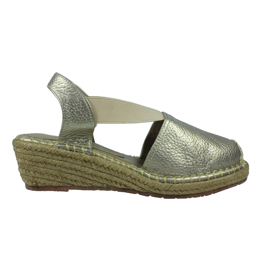 "Bariloche" Leather Wedge Espadrilles