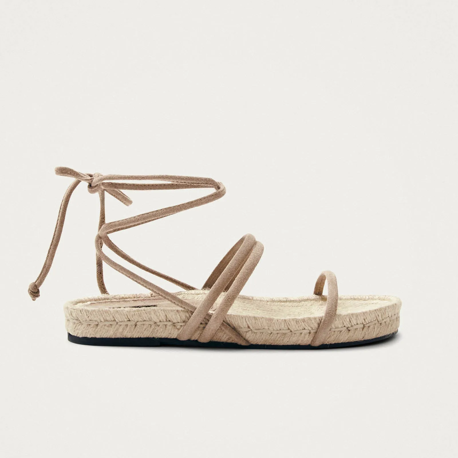 Rayna Suede Beige Leather Sandals