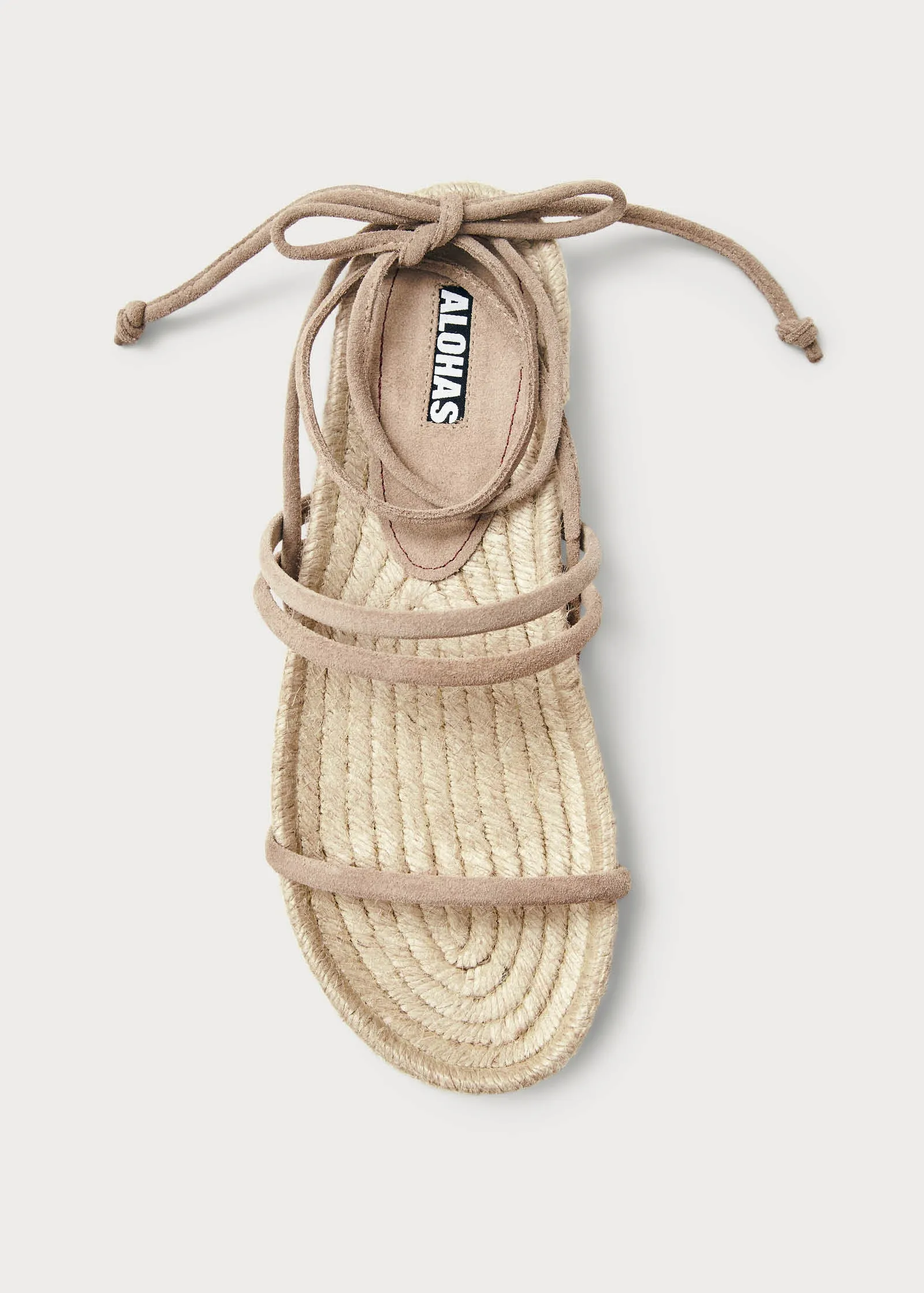 Rayna Suede Beige Leather Sandals