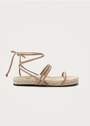 Rayna Suede Beige Leather Sandals