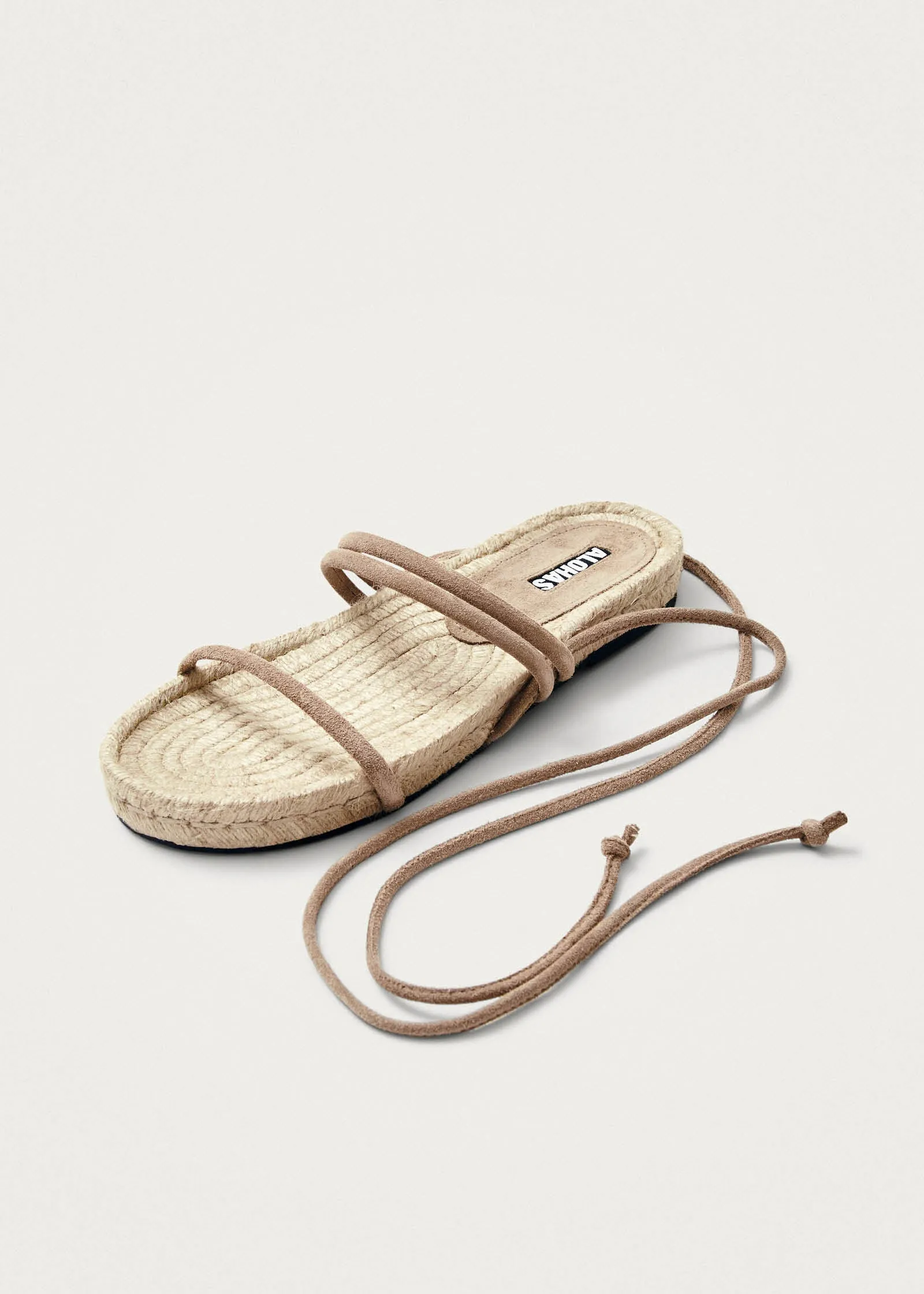 Rayna Suede Beige Leather Sandals