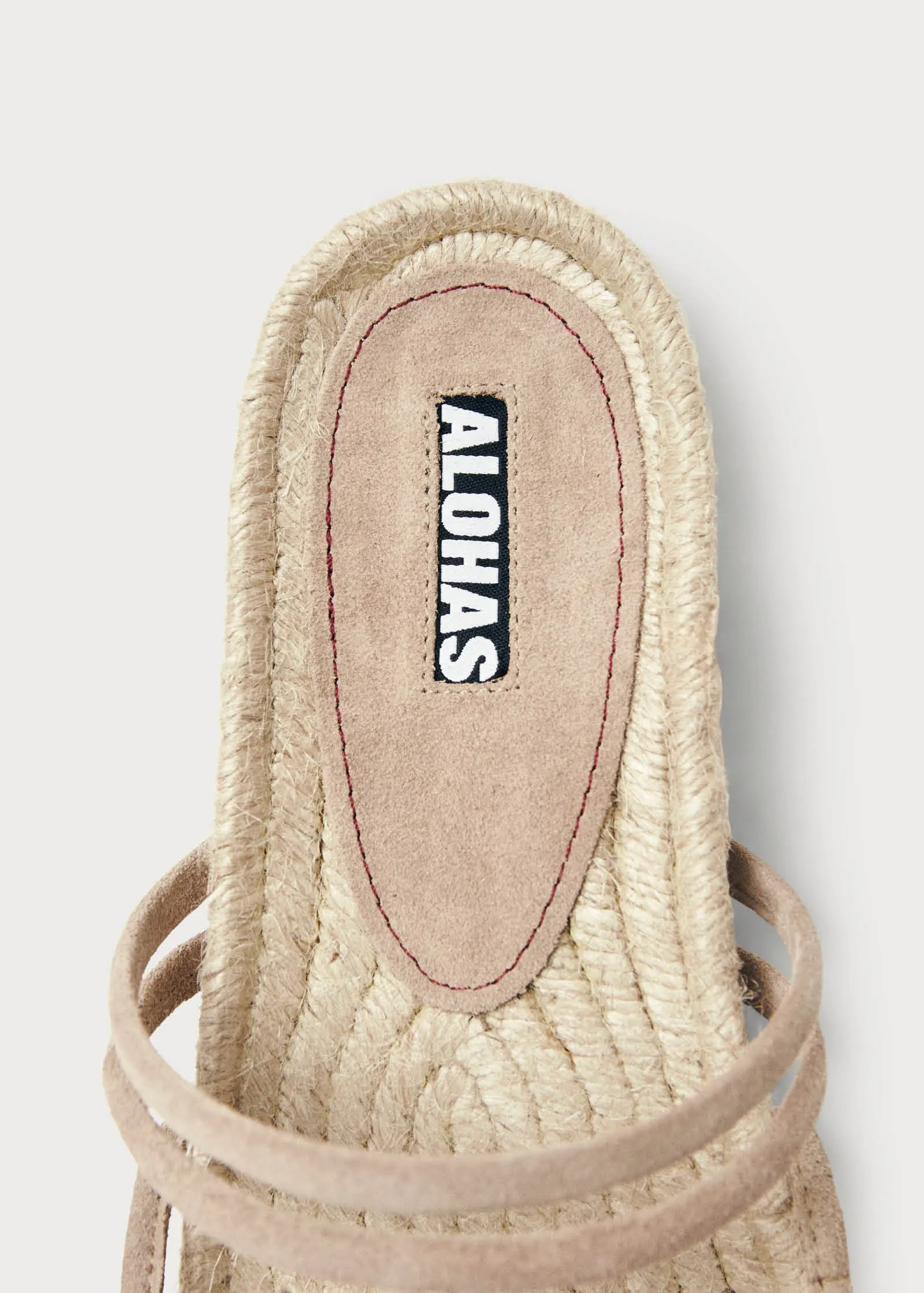 Rayna Suede Beige Leather Sandals
