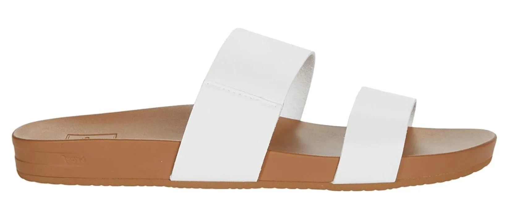 Reef Women's Cushion Vista Black - Natural Slide Sandal ( Vegan)
