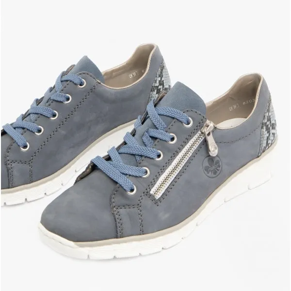 Rieker 53702-15 Womens Trainers Jeans Blue