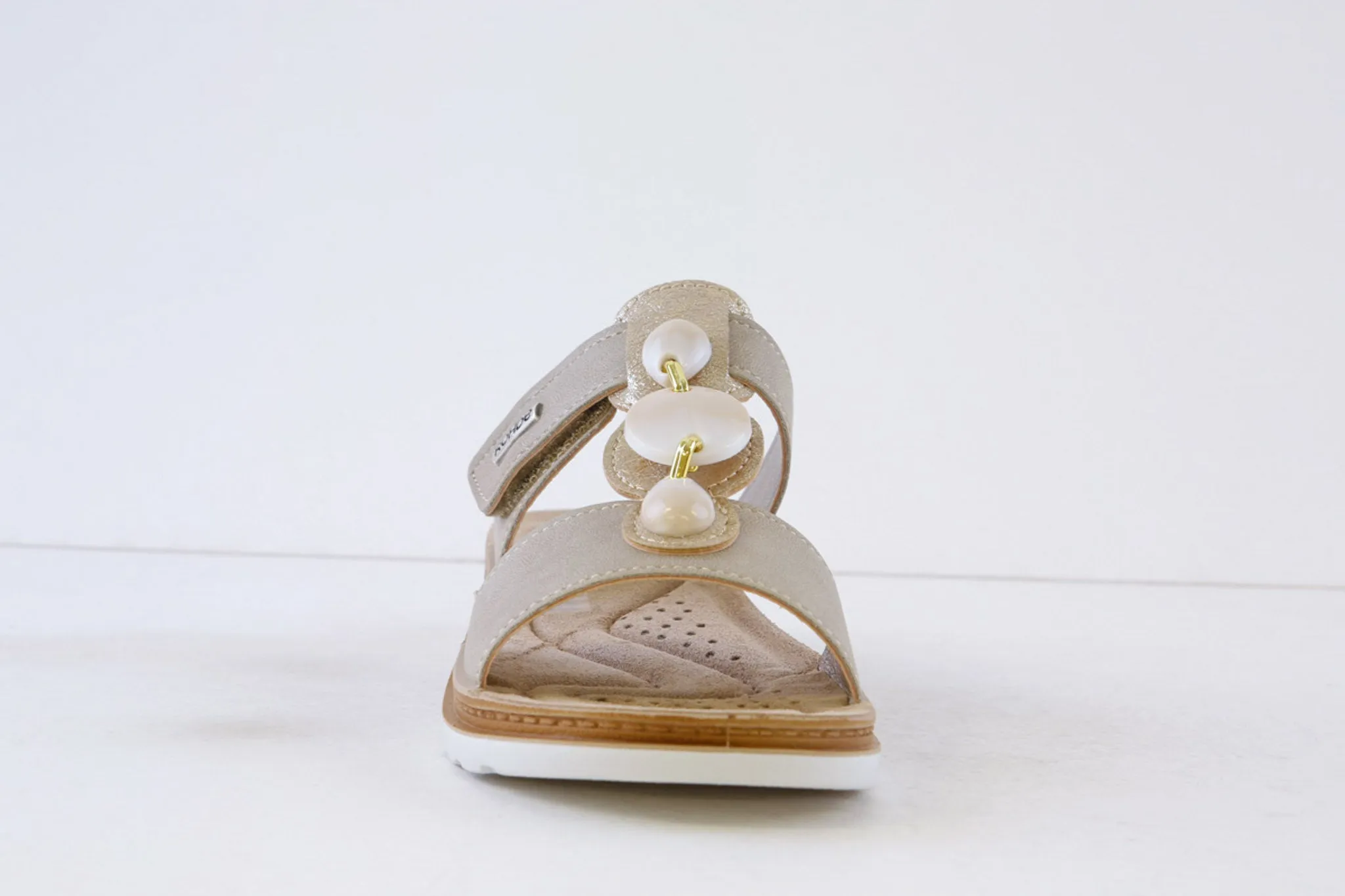 ROHDE - 1305 14 LOW WEDGE (VELCRO STRAP) MULE - NATURAL