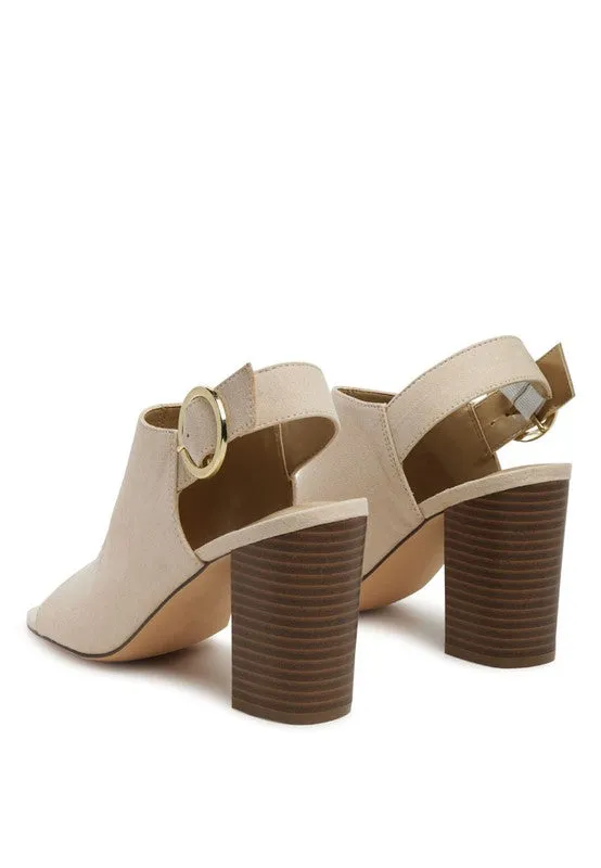 ROISIN BLOCK HEELED SLING BACK SANDAL