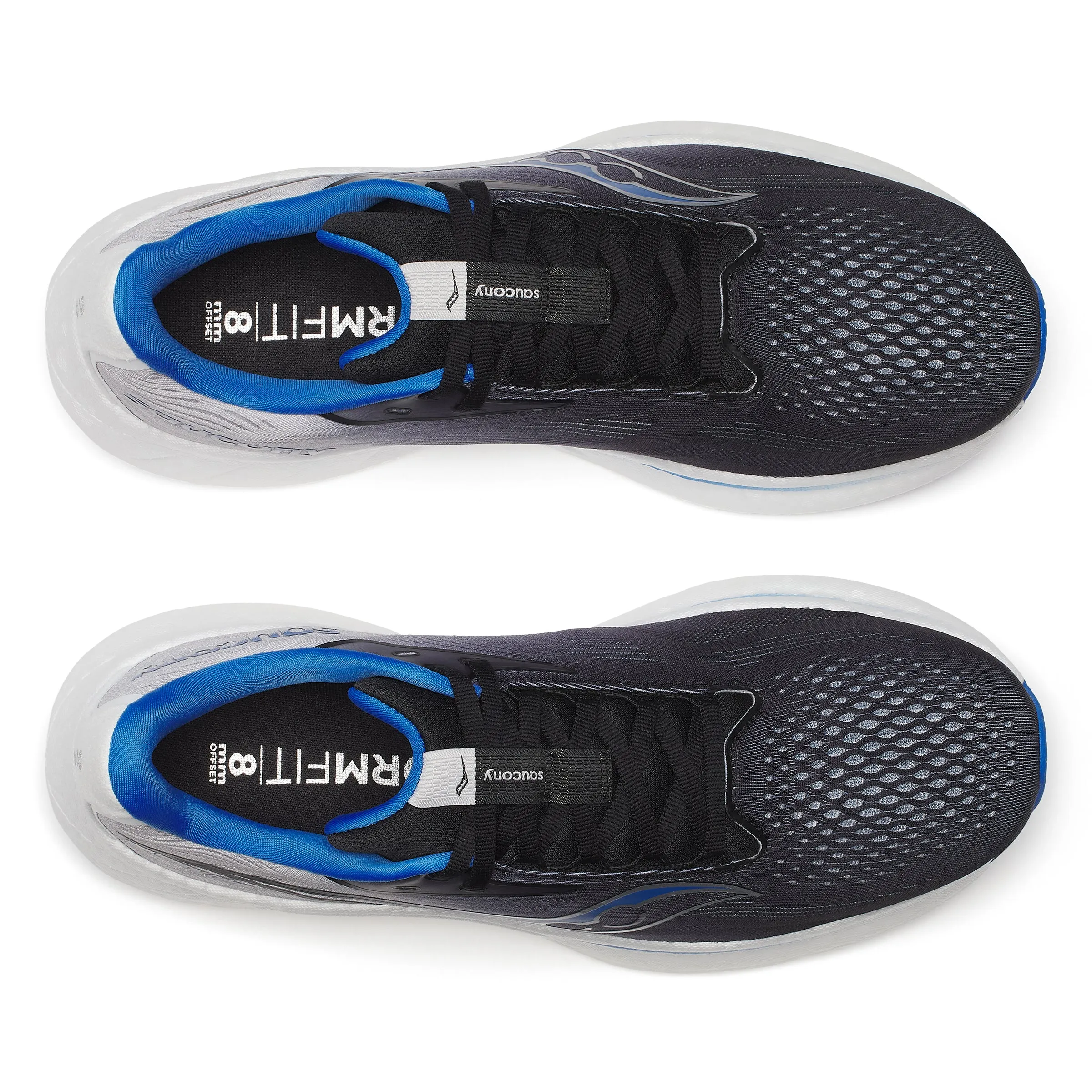 Saucony Ride 18 - Mens Lace Trainer in Black/Sky