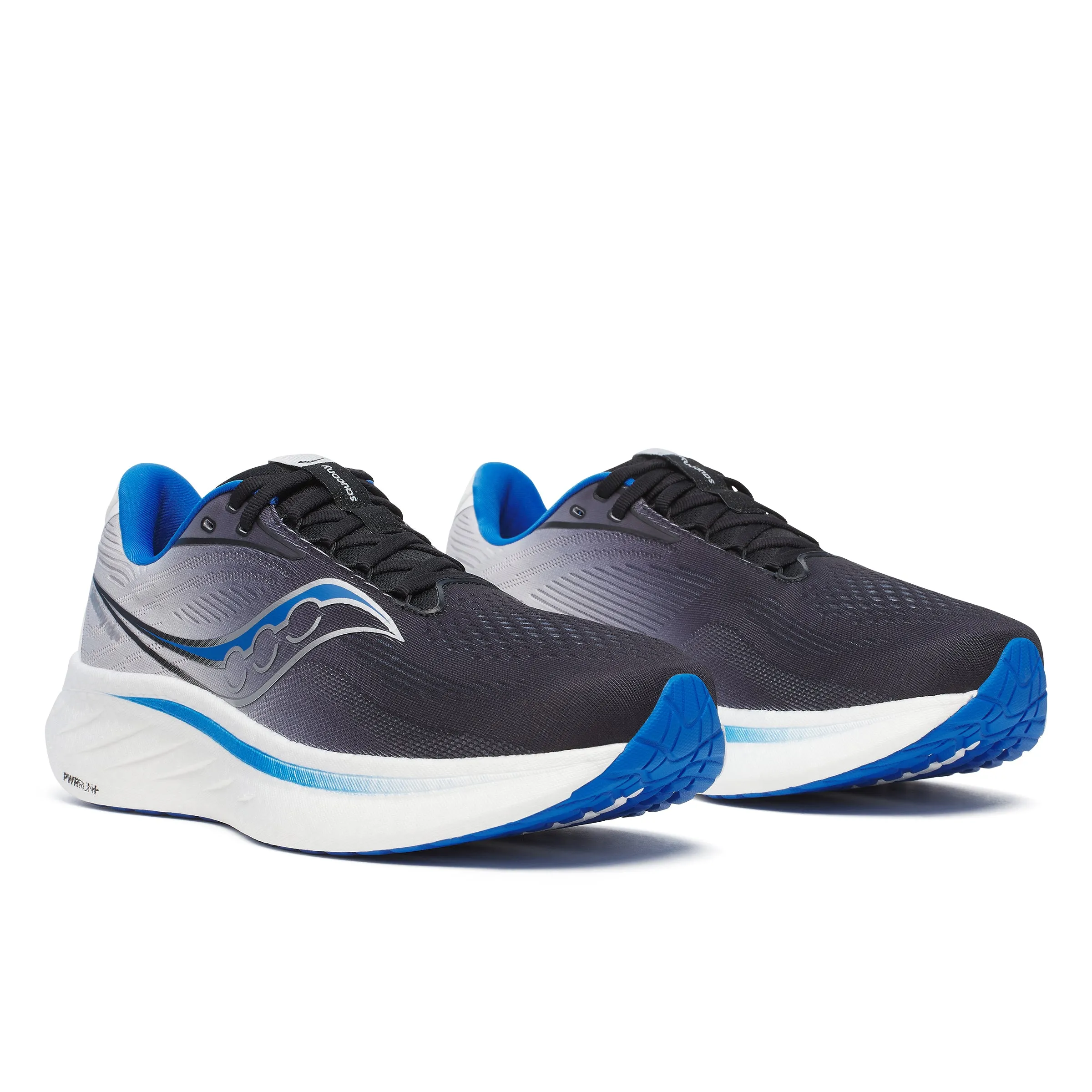 Saucony Ride 18 - Mens Lace Trainer in Black/Sky