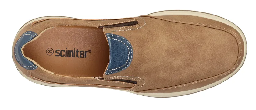 Scimitar Men's Double Gusset Slip on Casual Shoe Tan