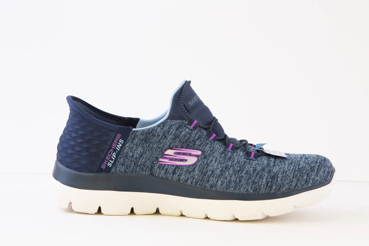 SKECHERS - 149937 SLIP-INS:SUMMITS-DAZZLING HAZE BUNGEE TRAINER - NAVY