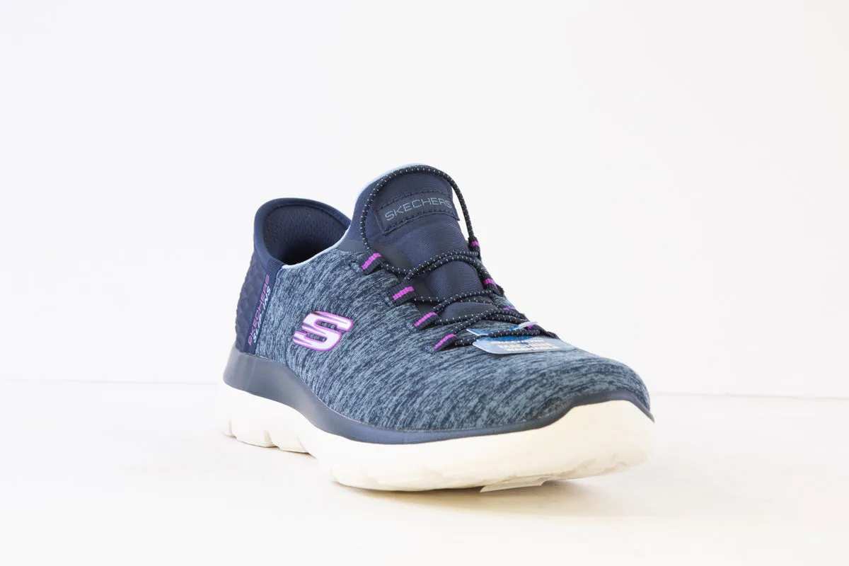SKECHERS - 149937 SLIP-INS:SUMMITS-DAZZLING HAZE BUNGEE TRAINER - NAVY
