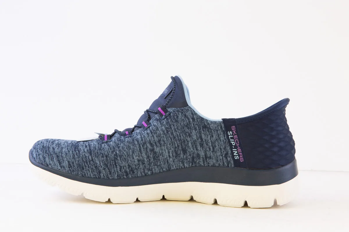 SKECHERS - 149937 SLIP-INS:SUMMITS-DAZZLING HAZE BUNGEE TRAINER - NAVY