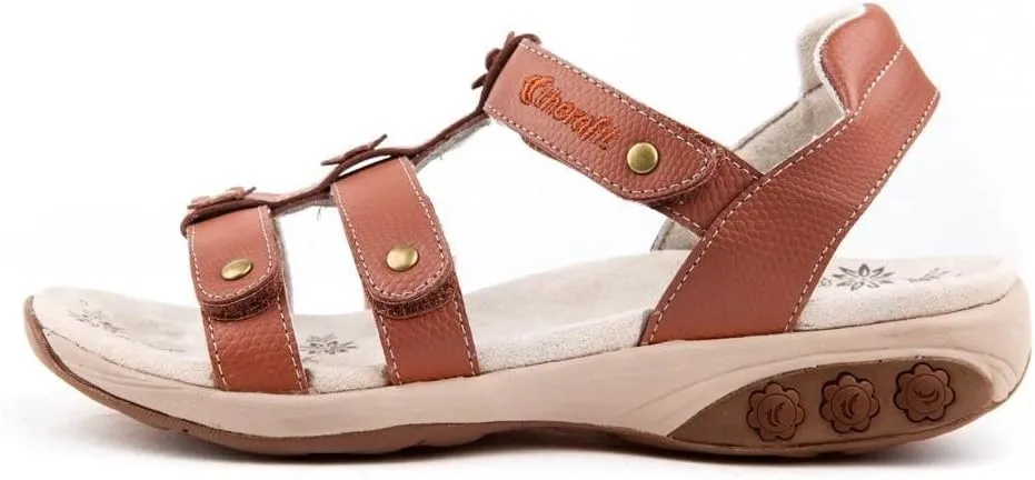 Therafit Claire Women's Leather Gladiator Adjustable Sandal - for Plantar Fasciitis/Foot Pain