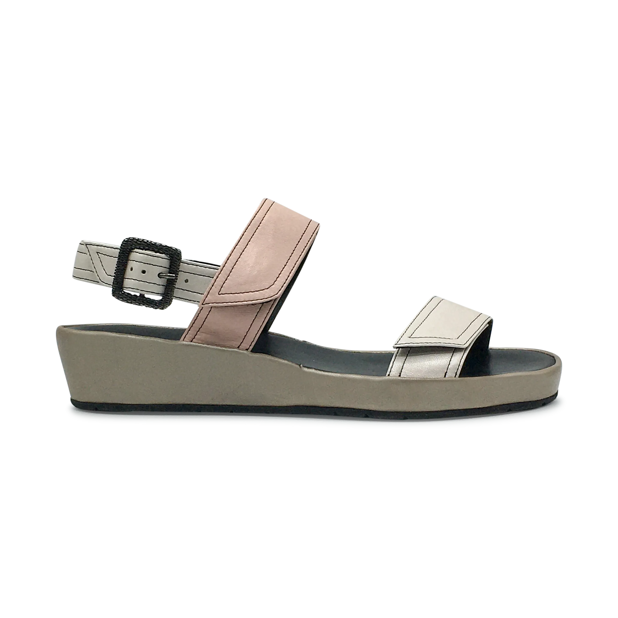 Thierry Rabotin Women's Uno 4701Q Nude Adjustable Leather Sandal