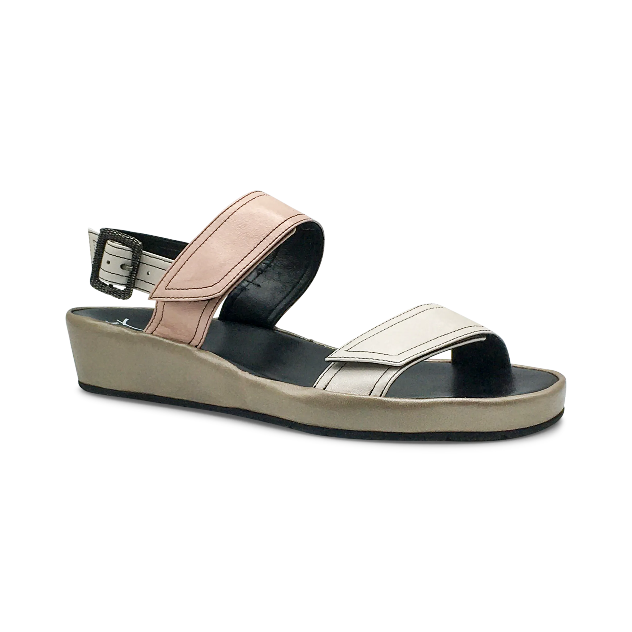 Thierry Rabotin Women's Uno 4701Q Nude Adjustable Leather Sandal