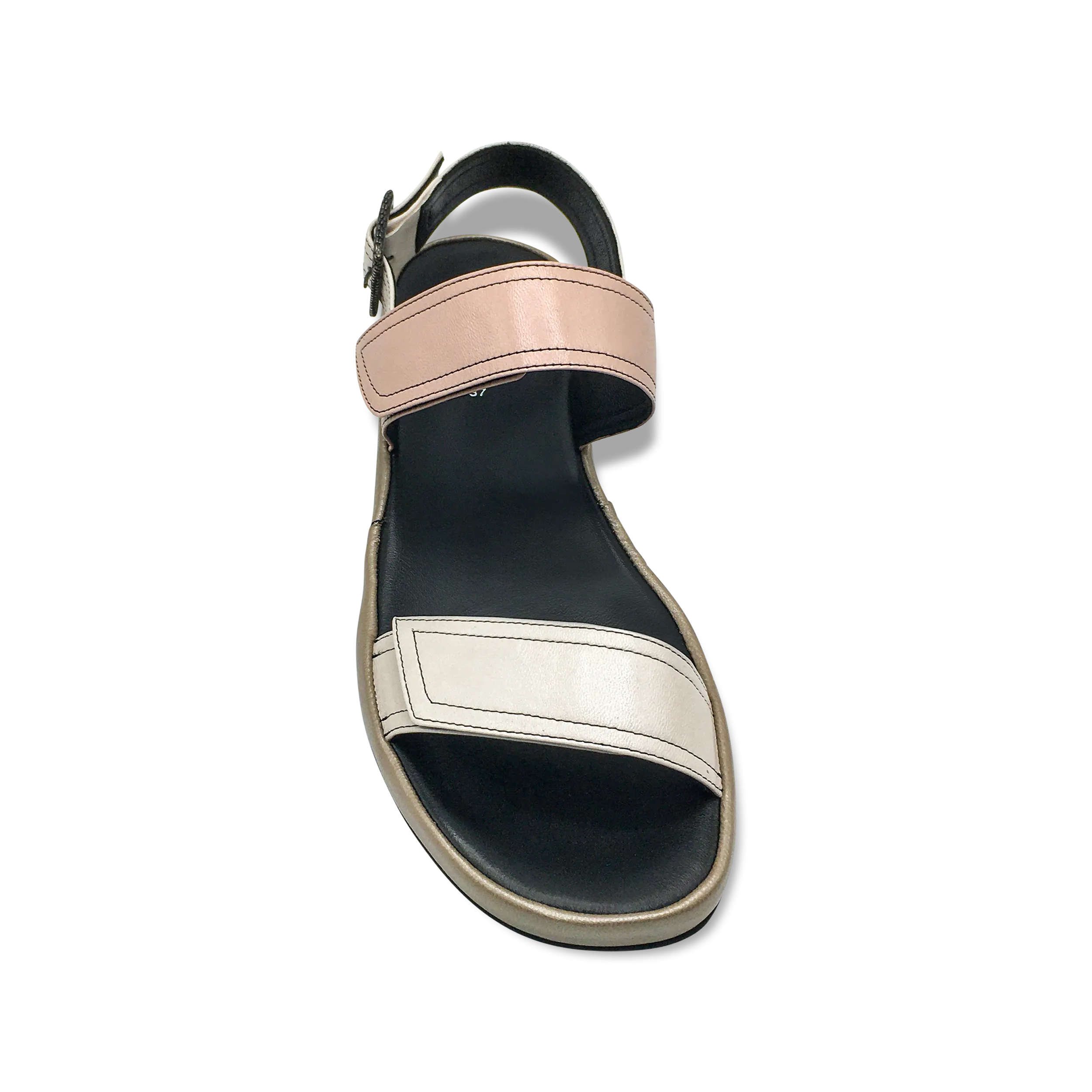 Thierry Rabotin Women's Uno 4701Q Nude Adjustable Leather Sandal