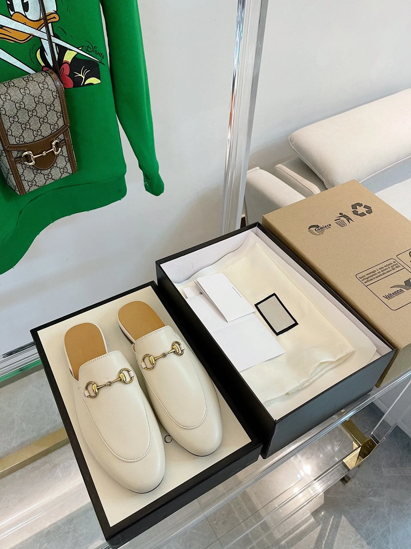 WHITE GG SLIPPER Best value Gucci MULES Secure shipping