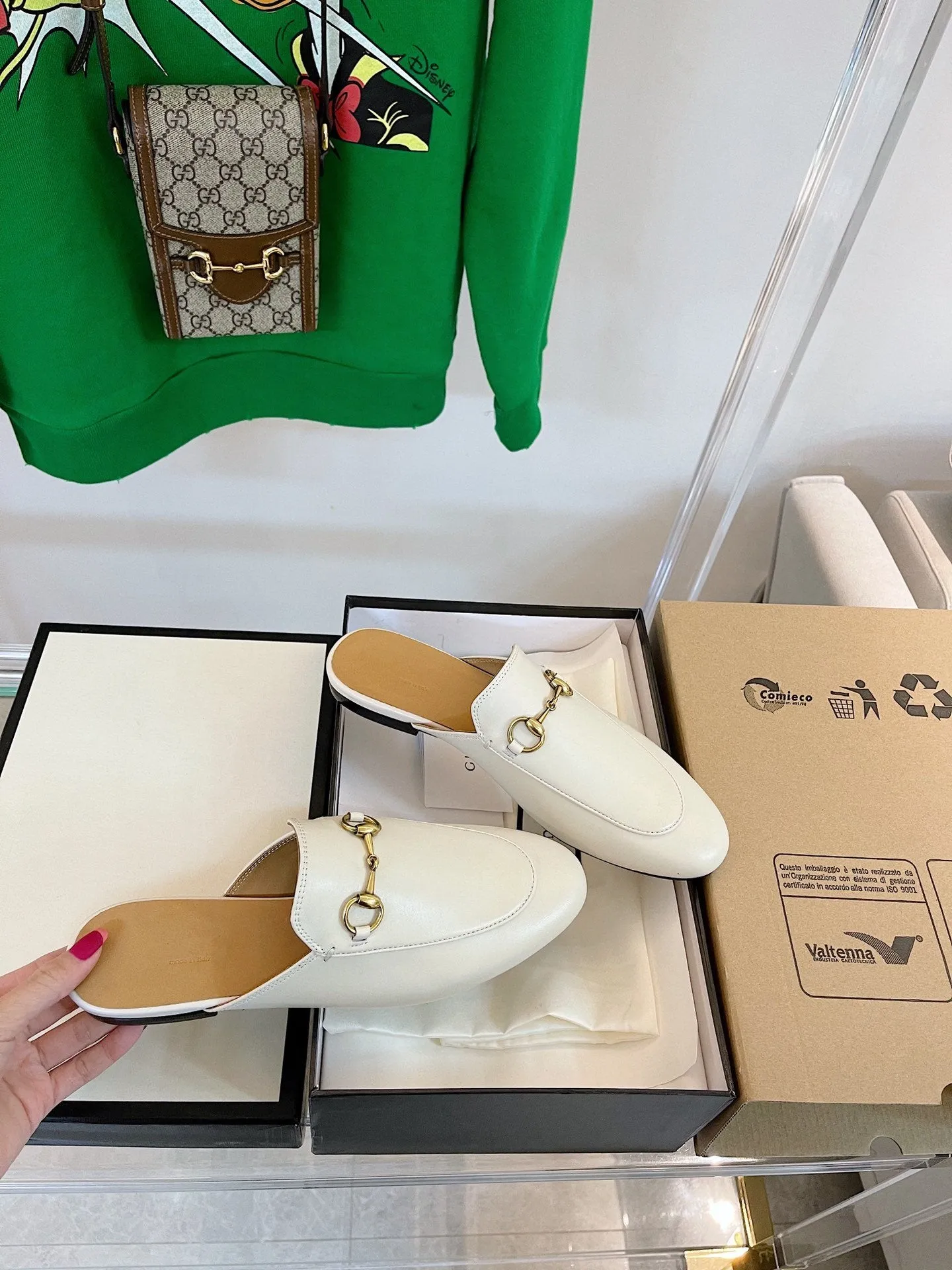 WHITE GG SLIPPER Best value Gucci MULES Secure shipping